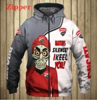 2023 neue Motorrad Mini Ducati Hoodie 3D Finger abdruck Mode Harajuku hochwertige einteilige Renn jacke Reiß verschluss Top