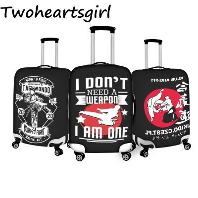 Twoheartsgirl JUDO/Taekwondo/Jiujitsu/karate/Aikido Luggage Cover Elastic Trolley Case Protective Apply to 18-32 Inch Suitcase