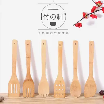 BlauKe Wooden Spoons for Cooking 8-Pack - Bamboo Kitchen Utensils Set - Nonstick Wooden Cooking Utensils - Wood Spatula Spoon Tongs Utensil Holder