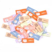 50Pcs Colorful Embroidery Cloth Label Washable Care For Sewing Knitting Accessories Garment Cat/Bear Tags DIY Crafts Supplies Stickers Labels