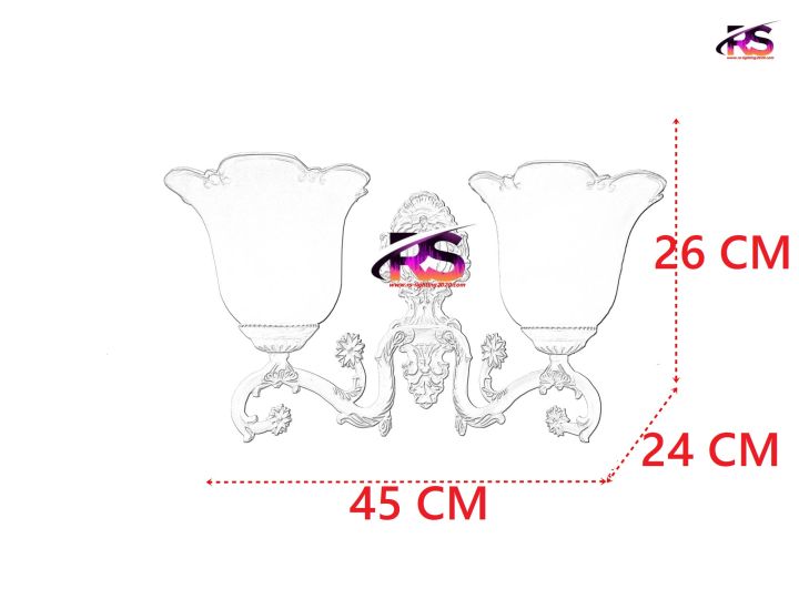 โคมไฟกิ่งผนังภายในบ้าน-วินเทรด-คลาสสิค-แก้ว-rs-8282-1-2-ไม่รวมหลอดไฟ