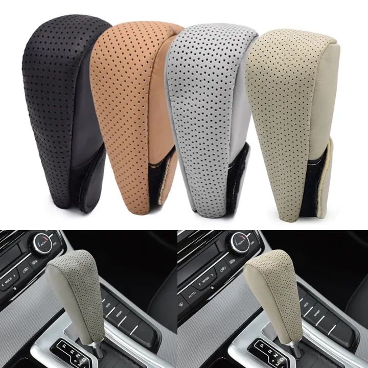 Car Gear Shift Knob Lever Shifter Stick Cover Leather Auto Gear Shift