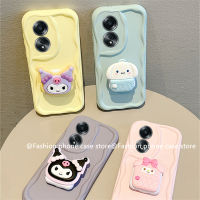 Phone Case เคส OPPO A38 A58 A78 NFC A98 5G 4G A17 A17k น่ารักตัวยึดกระจกการ์ตูนมาการองเคสโทรศัพท์ซิลิโคนนิ่มป้องกันเลนส์คุณภาพสูง2023