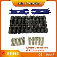 10 Pairs +2PCS Spanner Male and Female Solar Panel Connector Used for Solar Cable Suitable Cable Cross Sections 2.5mm2~6.0mm2 Wires Leads Adapters