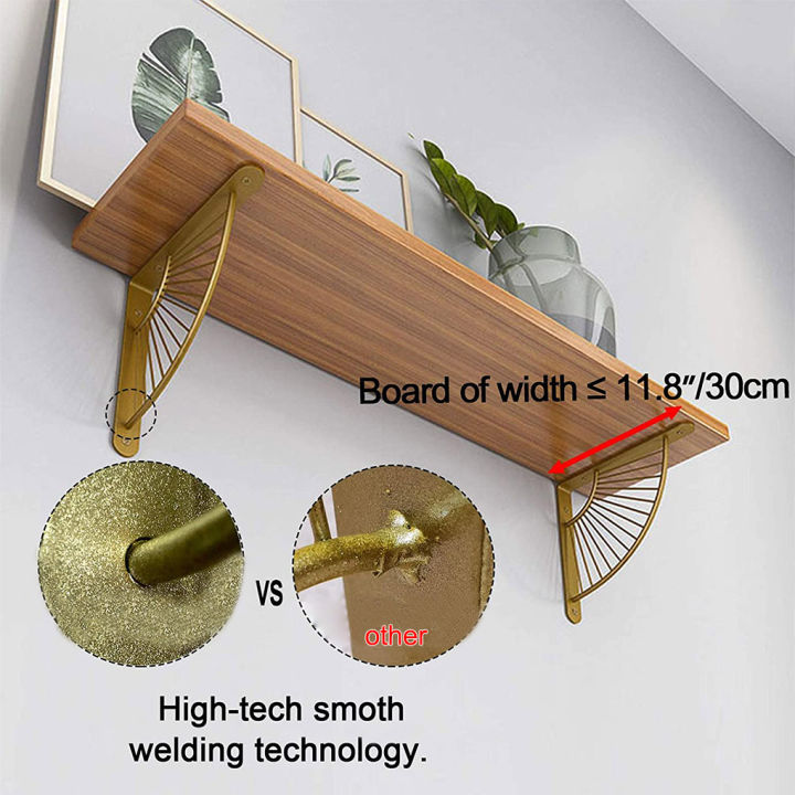 2ชิ้น-l-shape-shelving-วงเล็บมุมขวาทั้งหมดติดตั้งรั้งมุมทองชั้นวางของตกแต่งหัตถกรรม15ซม-x-15ซม-30ซม-x-30ซม