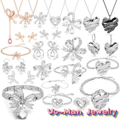 【lz】♀  Conjunto de jóias Swa original para mulheres charme colar com laço brincos femininos anel pulseira com logotipo presente alta qualidade 2023