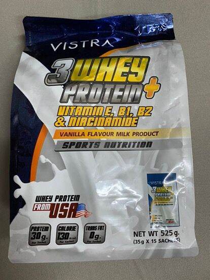 vistra-3-whey-protein-plus-vanilla-เสริมสร้างและฟื้นฟูกล้ามเนื้อ-เวย์-โปรตีน-พลัส-35-กรัม-15-ซอง