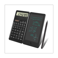 1 Piece Scientific Calculators Erasable Writing Tablet Foldable 10 Digit Desk Calculator for School Back to School Black