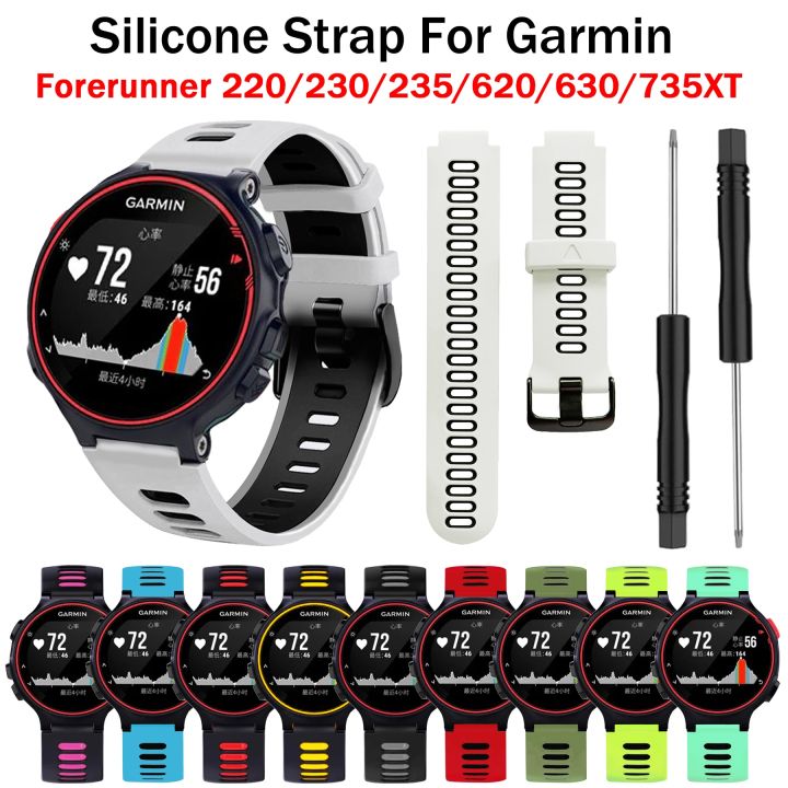 Smart Watchband For Garmin Forerunner 235 220 230 620 630 735 Replacement  Strap Silicone Band Bracelet Outdoor Sport Wristband