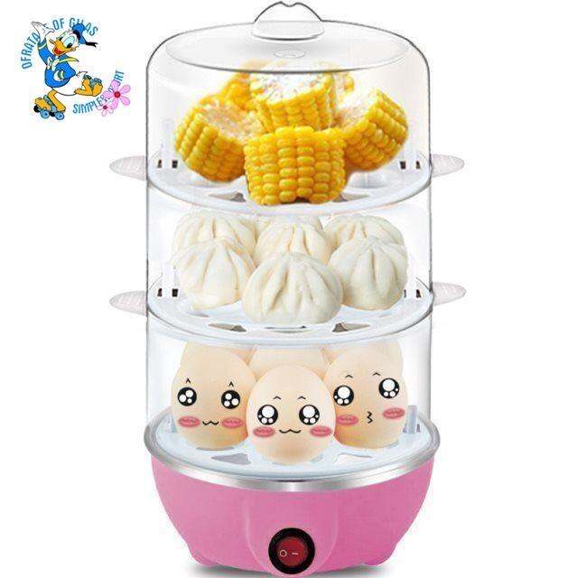 Multifunctional Electric Steamer 3 Layer stainless Tray Egg Boiler
