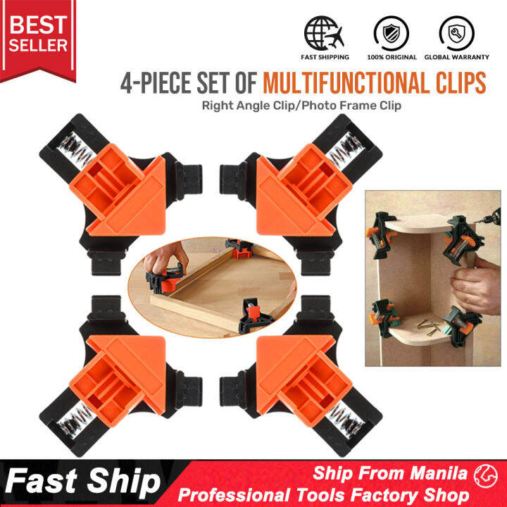 4PCS Woodworking 90 Degrees Right Angle Clamp Clip Quick Fixing Picture