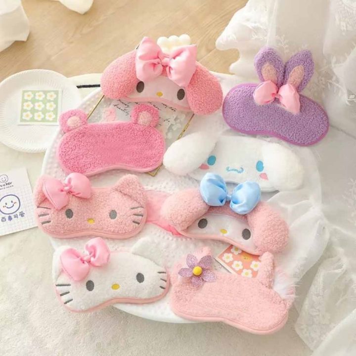 {Tutu Travel} Cartoon Saniro Plush Eye Mask Kuromi My Melody Hello ...