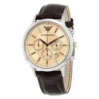 นาฬิกาข้อมือผู้ชาย EMPORIO ARMANI Classic Chronograph Beige Dial Men Watch AR2433