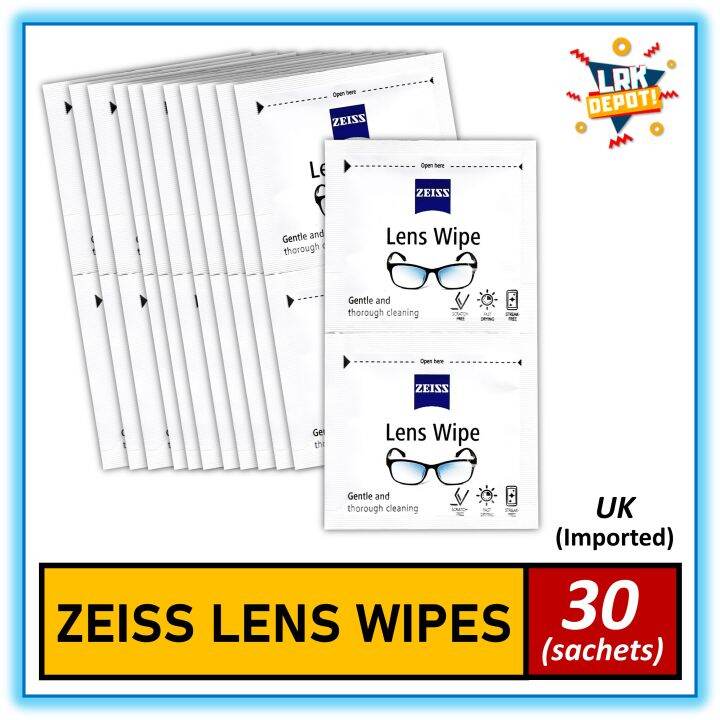 ZEISS Professional PreMoistened Disposable Lens Cleaning Wipes (30 pcs