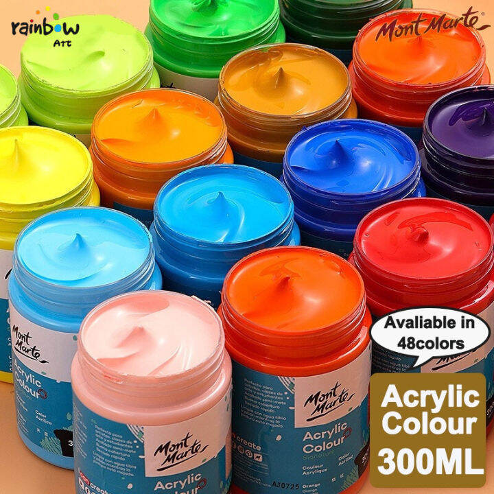 MONT MARTE Signature Acrylic Paint 300ml, Semi-Matte Finish For Canvas ...