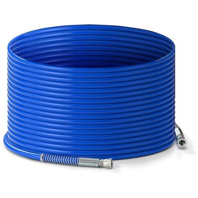 High Pressure Spray Paint Hose Airless Paint Sprayer Hose Polyester Fiber 50 FT X 1/4 Inch 3300PSI Max W.P 3600 PSI (250Bar)