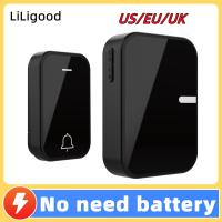 LiLigood Self Powered Outdoor Wireless Doorbell Waterproof Door Ring Chime 150M  Distance 38 Songs Home Welcome Door Bell Sets Power Points  Switches