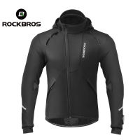 ROCKBROS ขี่จักรยานแจ็คเก็ตความร้อนขนแกะที่อบอุ่น Windproof ฤดูใบไม้ร่วงฤดูหนาวย์สำหรับผู้ชายผู้หญิงกลางแจ้งกีฬายืดหยุ่นแขนยาวขี่จักรยานเสื้อผ้า