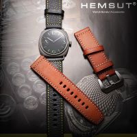 Hemsut 100 หนังแท้นาฬิกาวง26มิลลิเมตรแฮนด์เมด Cowhide สายรัดข้อมือสำหรับ P Anerai 20มิลลิเมตร22มิลลิเมตร24มิลลิเมตร