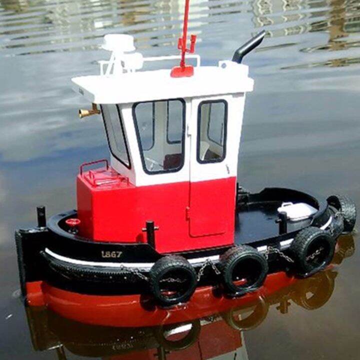 Mini Tugboat Rescue Simulation RC Scale 1:18 ABS Wooden Model Ship Kit ...