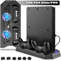 PS4 PRO SLIM Game Console Vertical Cooling Fan Stand PS 4 Gamepad Charging Station 3 HUB Port For Sony Playstation 4 Slim