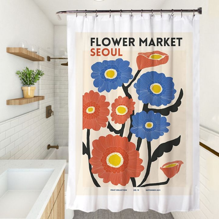 ins-shower-curtain-waterproof-bathroom-curtain-hand-painted-pattern-bath-screenbathing-cover-bathroom-decor