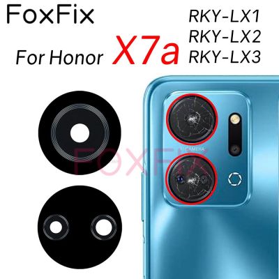 กระจกกล้องถ่ายรูปด้านหลังด้านหลังด้านหลังสำหรับ Honor X7a RKY-LX1 RKY-LX3 RKY-LX2พร้อมสติกเกอร์กาว