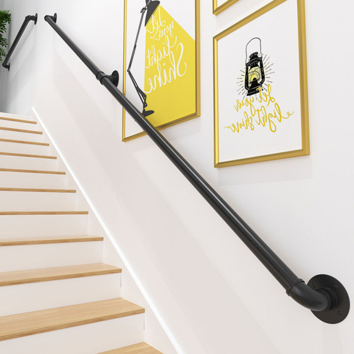 Handrail for Indoor Stair Black Metal Railing Non-Slip Grab Bar ...