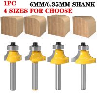 1pc 6.35mm 6mm Shank มุมรอบขอบไม้ Router Bit 2 ขลุ่ยมุมรอบ Cove กล่องบิตงานไม้เดือยตัดเครื่องมือ