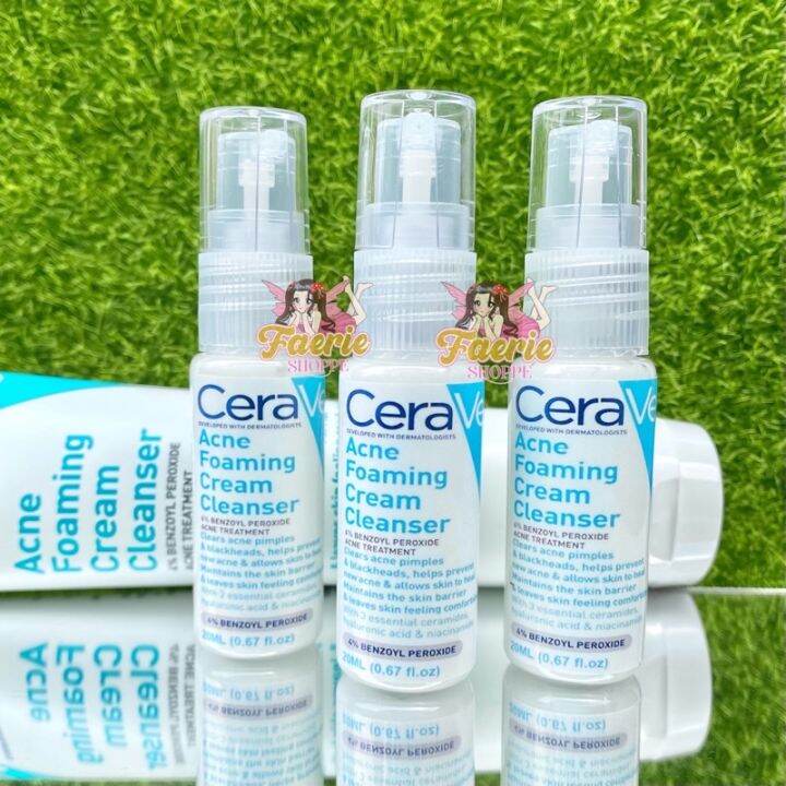 CeraVe Acne Foaming Cream Cleanser 4 Benzoyl Peroxide 20ML Lazada PH
