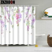 【hot】☫  Leaves Flowers Trees Shower Curtain Polyester Frabic with Hooks