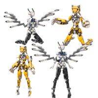 บล็อกการสร้างหุ่นยนต์ Qsv35 BuildMoc-Mecha Tiger Girl เหมาะสำหรับพกพาแบบทำมืออะนิเมะ Bonito Anjo Feminino Figura Brinquedo De Tijolo Presente Do Kid