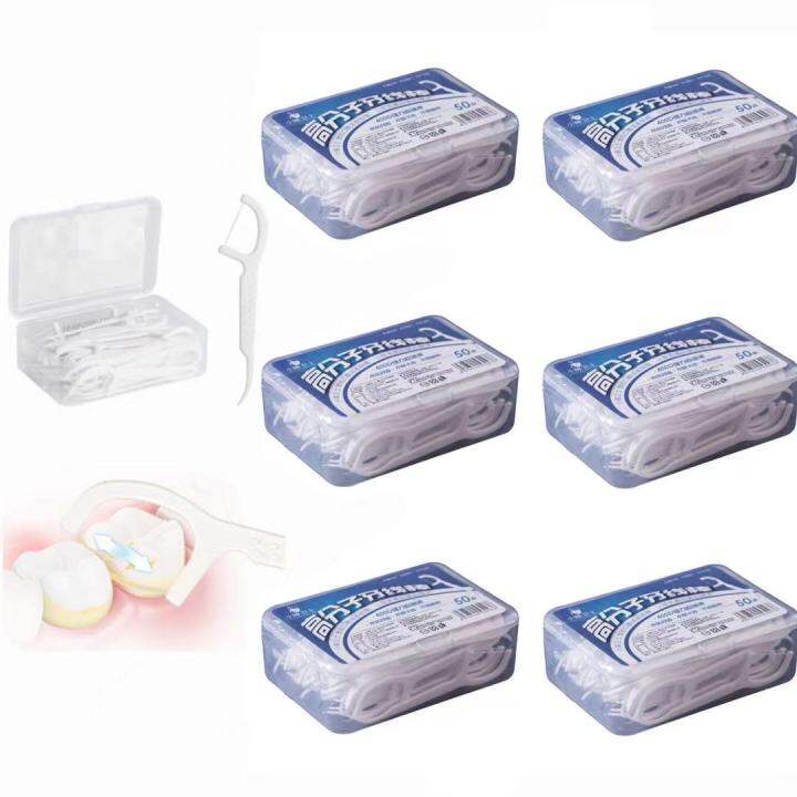 6box/set Dental floss stick Flosser Teeth Toothpick stick Dental Floss