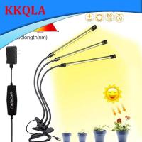 QKKQLA 3 Head Clip USB Grow Light Timer LED Fitolamp indoor 5V Full Spectrum Phyto DC Plant lamp desk sunlight Lamp Flexible Dimmable