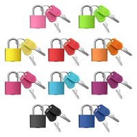 10 Pack Suitcase Locks Safe Durable Easy Carrying with Keys,Multicolor Small Luggage Padlocks Metal Padlocks for School Gym Classroom Matching Game