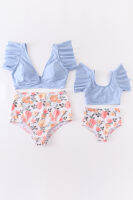 Girlymax Baby Girls Children Clothes Mommy &amp;Me Flower Floral Swimsuit Bikini Boutique 2 Pieces Kids Clothing Family Look