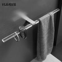 Bathroom acrylic creative towel bar transparent towel rack single-bar thickened Metal waterproof wall-mounted towel storage rack