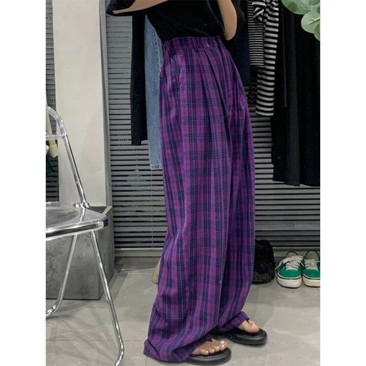 mexzt-vintage-plaid-wide-leg-pants-women-high-waist-straight-casual-trousers-harajuku-korean-fashion-loose-all-match-full-length