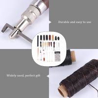 31 Pcs Leather Sewing Tools Diy Leather Craft Tools Hand Stitching Tool Set With Groover Awl Waxed Thread Thimble Kit