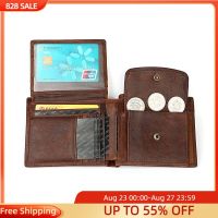 2023 New Genuine Leather Mens Wallet Vintage Cowhide Large Capacity Long Bifold Male Purse Card Holder With Zipper Coin Pocket