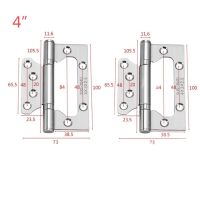 2ชิ้น1คู่ Aksesori Perabot 4 "5นิ้วฟรี Slotted ประตูแบบบานพับ Thicked เงียบ304สแตนเลสแม่