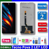 100% ทดสอบ6.9 "จอแอลซีดีต้นฉบับสำหรับ Tecno Pova 2 LE7จอแสดงผล LCD หน้าจอสัมผัสเซนเซอร์ Digitizer สมัชชาสำหรับ Tecno Pova2ชิ้นส่วนซ่อมจอแอลซีดี