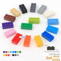 300pcs 2x4 Dot DIY Building Blocks Thick Figures Bricks Educational Creative Size Compatible With 3001 Plastic Toys for Children