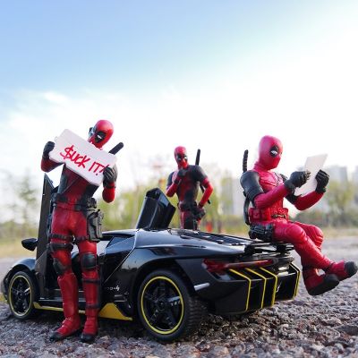 ZZOOI Dead Pool Anime Figure Toys Car Ornament Movie Action Figures Sitting Lying Posture Model Mini Doll PVC Figurine Decorate Gift