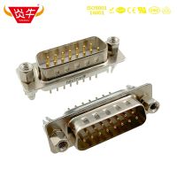 ❉ DP-15P WITH FLANGE REVETS RS232 WITH SOCKET 15PIN PCB CONNECTOR D-SUB SERIES MALE CONNECTOR GOLD-PLATED 3Au YANNIU