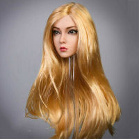 16 scale blonde female head carving YMT029C rose hair transplant female head carving for 12 inch ph doll body model accessories