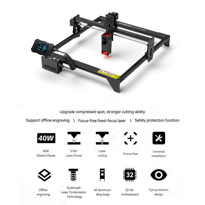 kkmoon-atomstack-m50-a5เดสก์ท็อปโปรเครื่องตัดแกะสลัก-diy-cnc-la-ser-ที่มีพื้นที่แกะสลัก410x400มม-เน้นคงที่แบบ-ultra-fine-la-ser-พร้อม-pelindung-mata-รองรับการแกะสลักแบบออฟไลน์อะลูมินัมอัลลอยโครงสร้าง