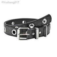 Womens Faux Leather Belt 1.1 Inch Wide Grommet Waist Belt with Alloy Buckle for Jeans Dress Pants Christmas Gift