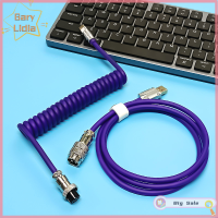 (ลิเดีย) มาการองแบบขด1.8เมตรชนิด-C เพื่อ USB สายคีย์บอร์ดแบบกลไก TPU พร้อมขั้วต่อนักบินที่ถอดออกได้สำหรับคีย์บอร์ดเล่นเกมแกรี่