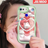 JIUMOO เคส V30เคสสำหรับ Honor V20โปร3D การ์ตูนกระต่ายน่ารักแฟชั่นขอบครีมคลื่นเคสโทรศัพท์แบบใสสีสันสดใสป้องกันเลนส์กล้องเคสนิ่มโปร่งใสเคสซิลิโคนกันกระแทก